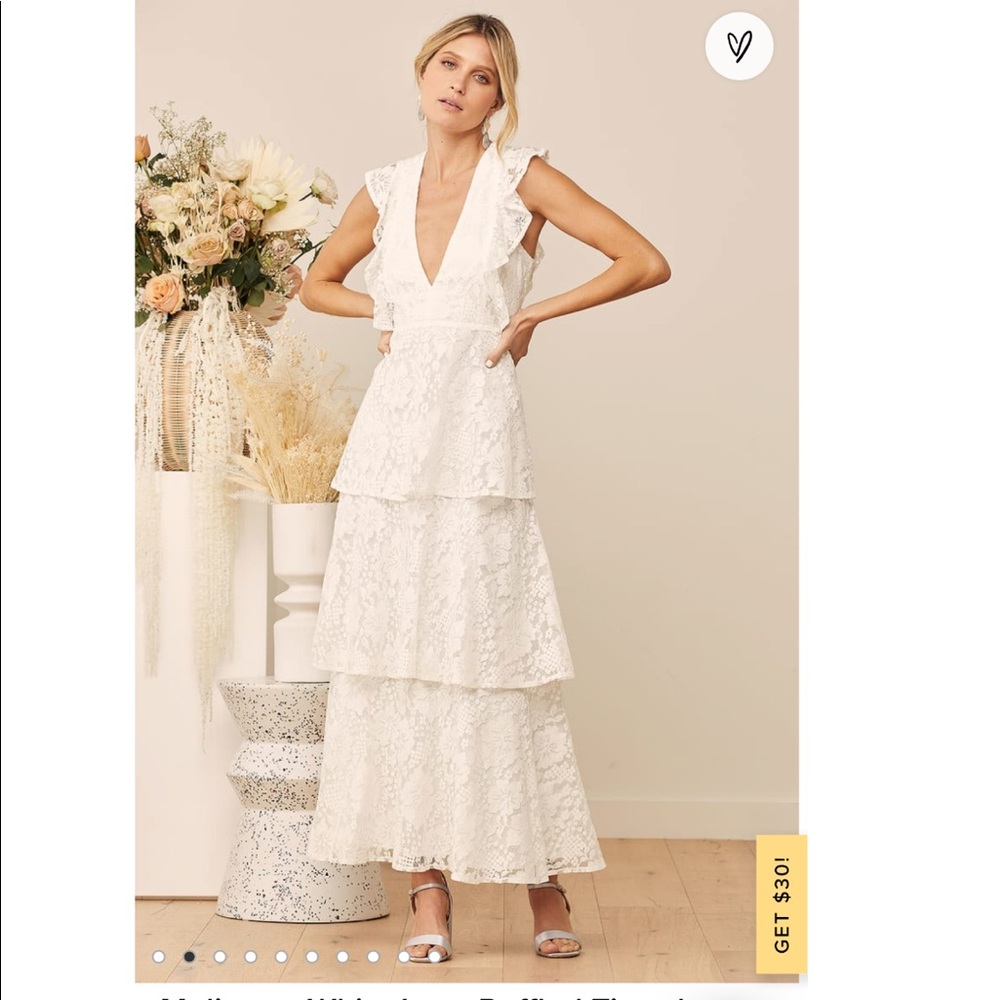 Lulu’s white lace dress - size medium